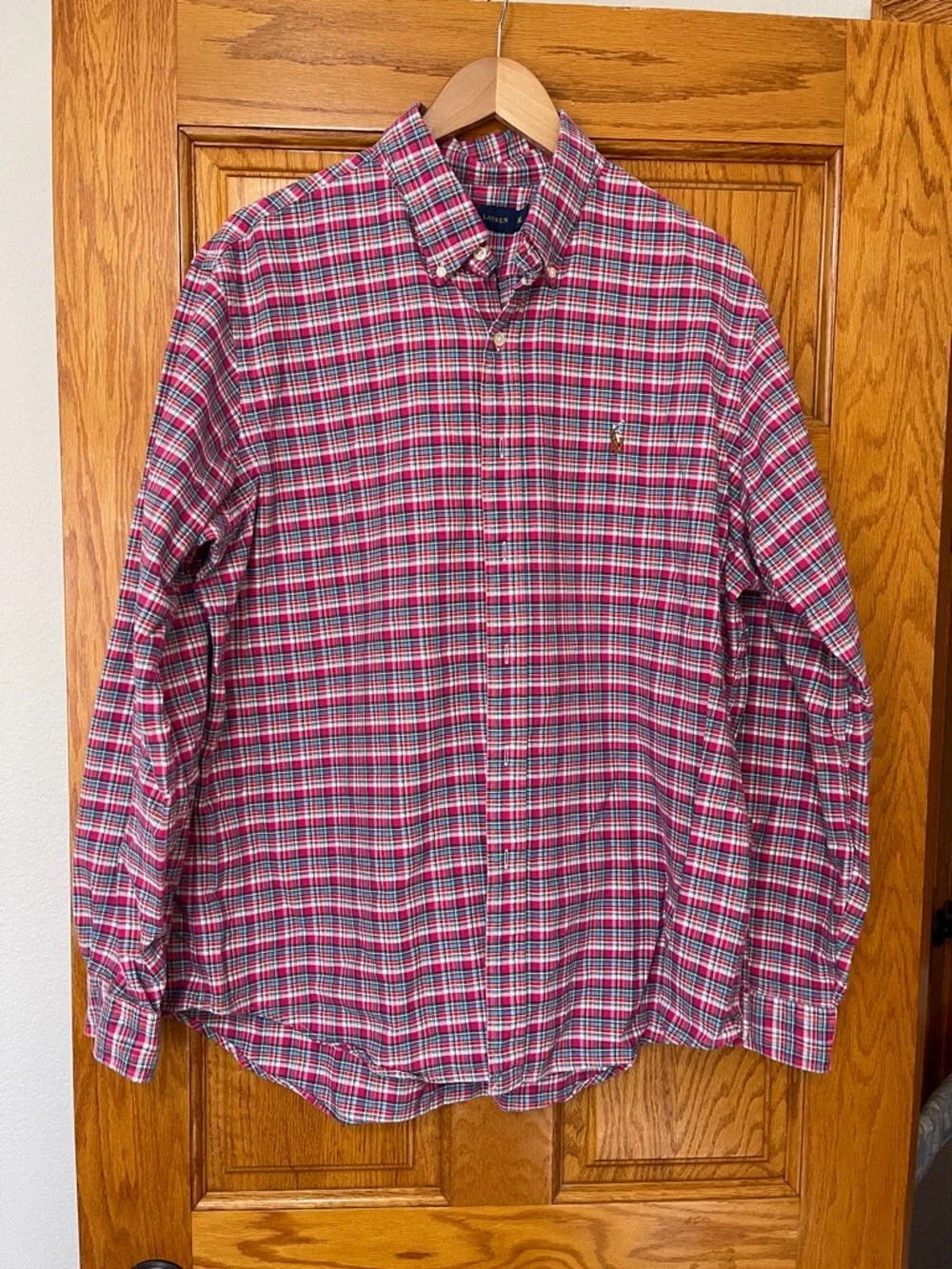 Polo by Ralph Lauren Pink and Blue Plaid Button-Down Shirt